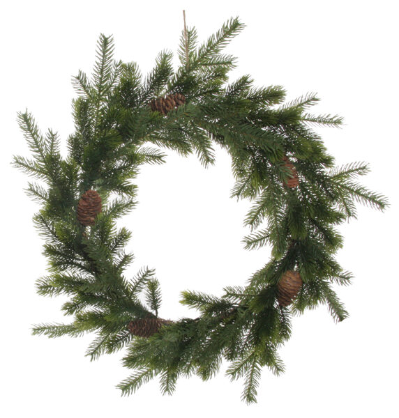 Ziemassvētku durvju vainags - Fir pine wreath green 60cm SHISHI